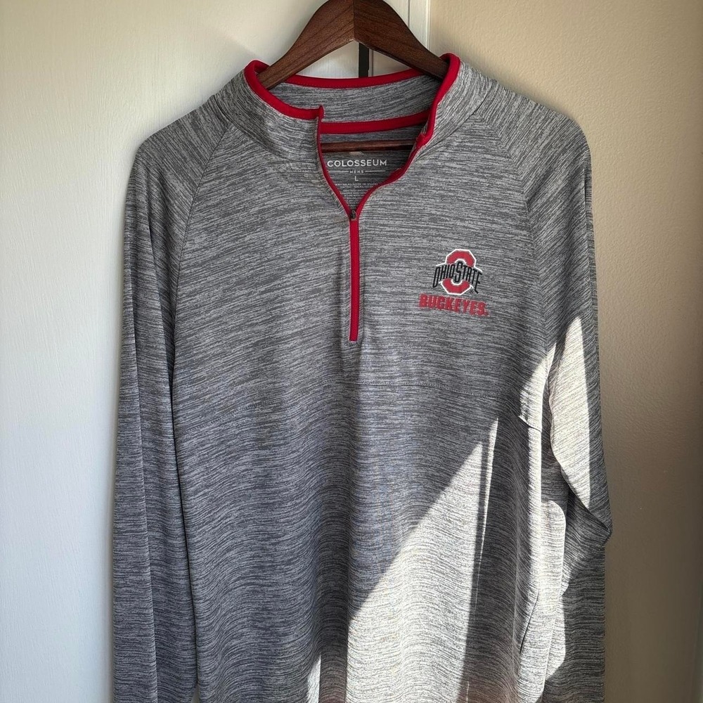 Colosseum Men's NCAA Ohio State Buckeyes Quarter Zip Athletic Sweatshirt Size L
